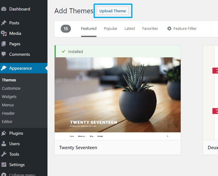 Install Creatus WordPress Theme 2