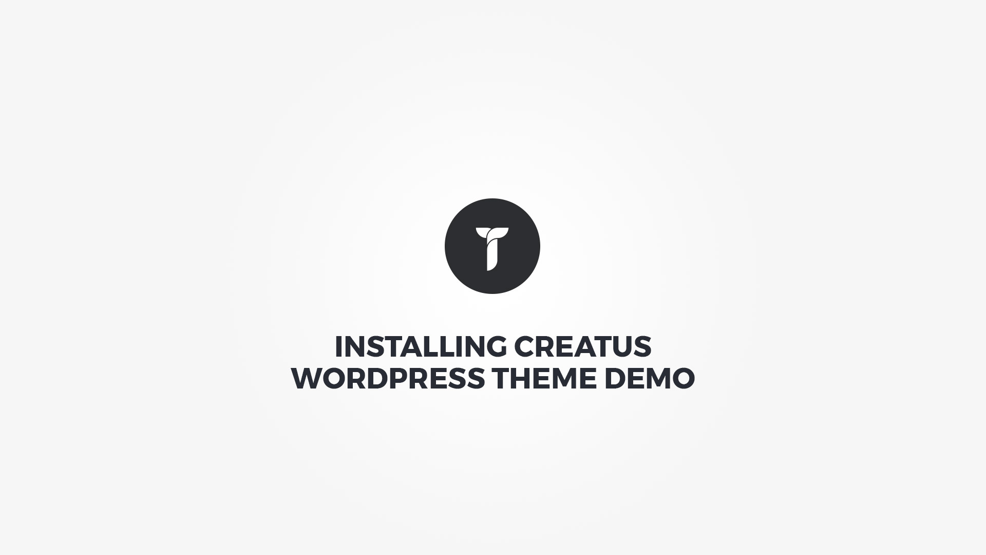 Installing Creatus WordPress Theme Demo